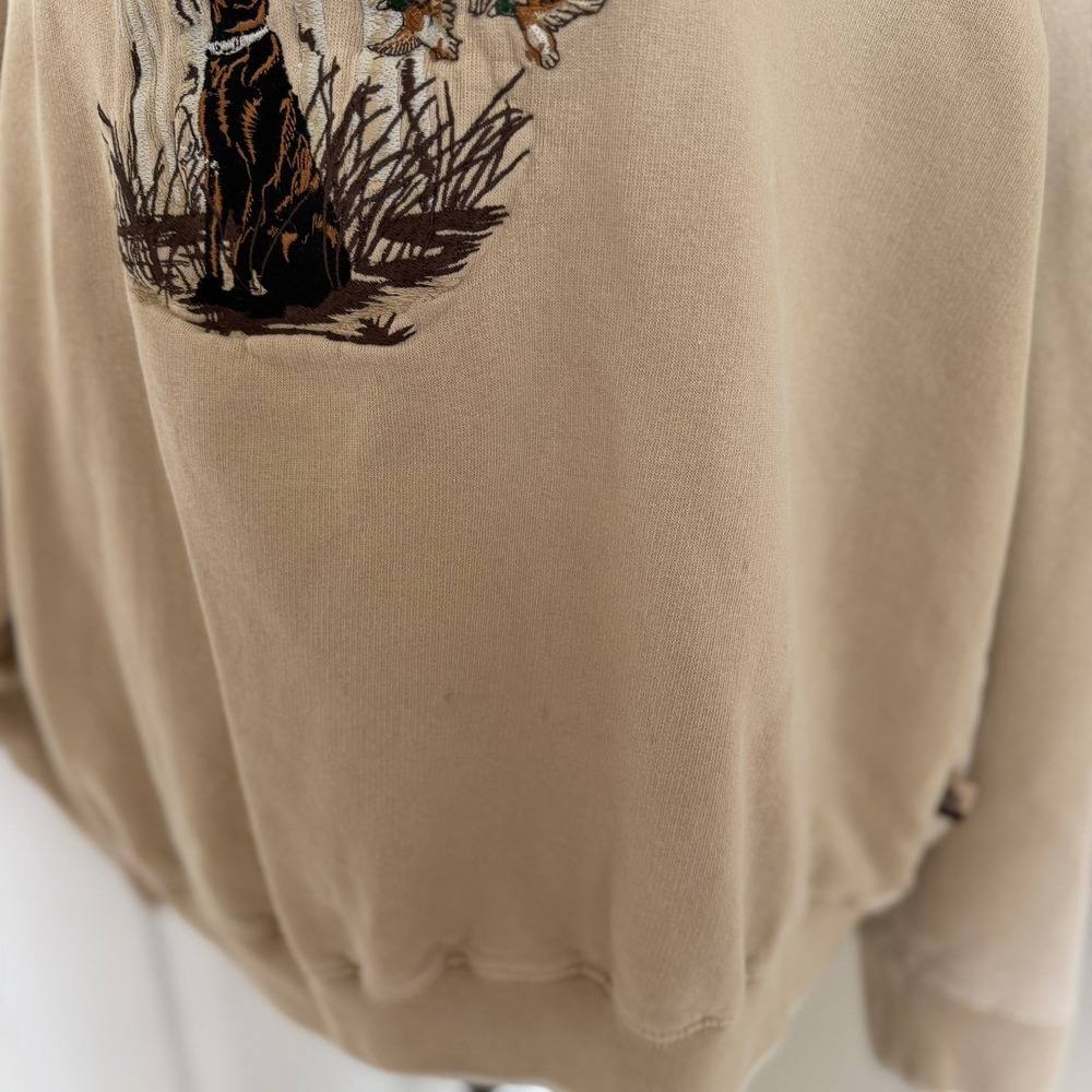 VTG Field Tested Hunting Dog Embroidered Crewneck Beige Outdoor Life (XL) Cabin - Picture 3 of 8